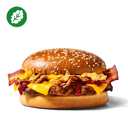 Plant-based Cheesy BBQ Burger Menu