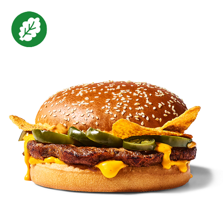 Plant-based Cheesy Nachos Burger Menu